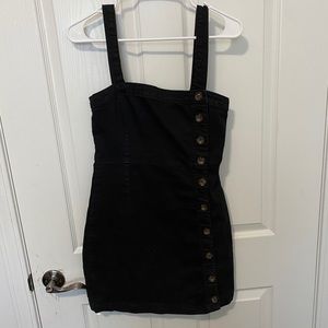 Black button up mini dress